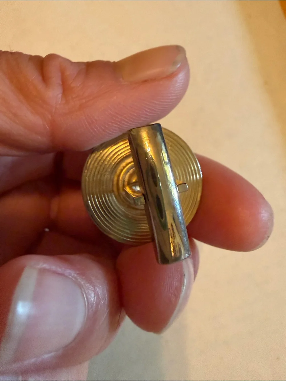 Vintage 1950’s-1970’s Yale Combination Lock Cufflinks, gold toned T2472958